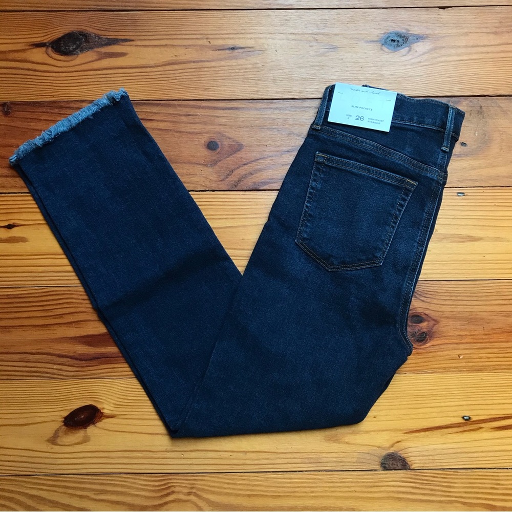 Loft Slim Pocket Straight Leg Medium Wash Jeans, NWT, 2/26 - Picture 1 of 11